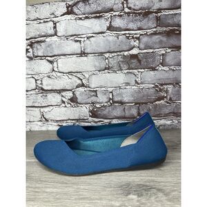 Rothy's The Square Pacific Blue Knit Fabric Ballet Flats Women Sz 11M US/42EU